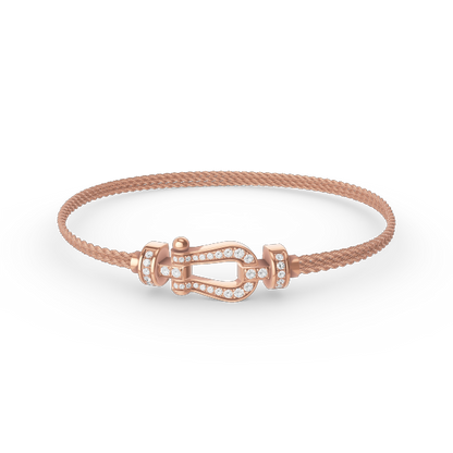 [Radiant Gem]¯FORCE SMALL HORSESHOE  DIAMOND CHAIN ROPE BRACELET