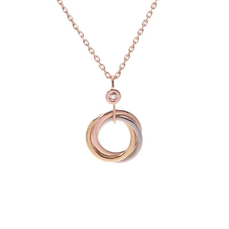 [Radiant Gem]¯TRINITY SILVER GOLD PINK GOLD NECKLACE