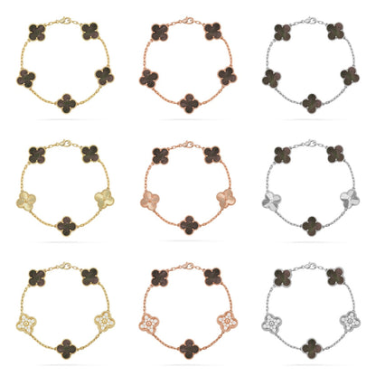 [Radiant Gem]New CLOVER 5 MOTIF GRAY MOP BRACELET COLLECTION