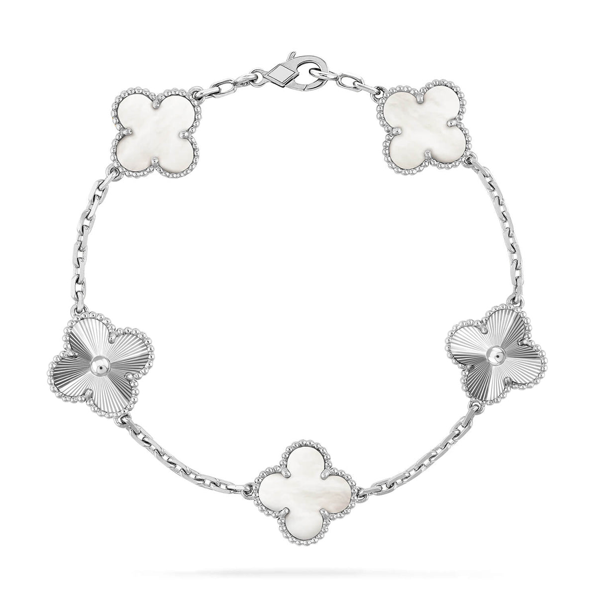 [Radiant Gem]New CLOVER WHITE PEARL MOP 5 MOTIF BRACELET COLLECTION