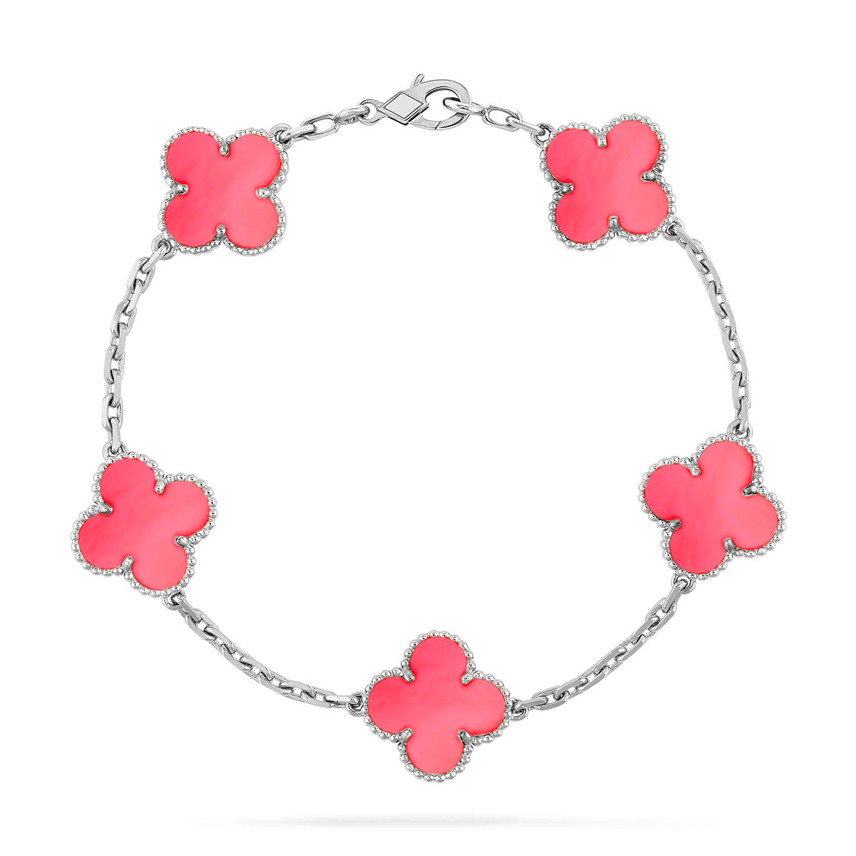 [Radiant Gem]New  CLOVER 5 MOTIFS  PINK MOP BRACELET COLLECTION