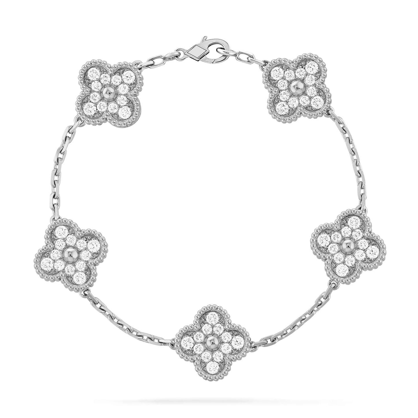 [Radiant Gem] New  CLOVER 5 MOTIF FULL DIAMOND BRACELET COLLECTION