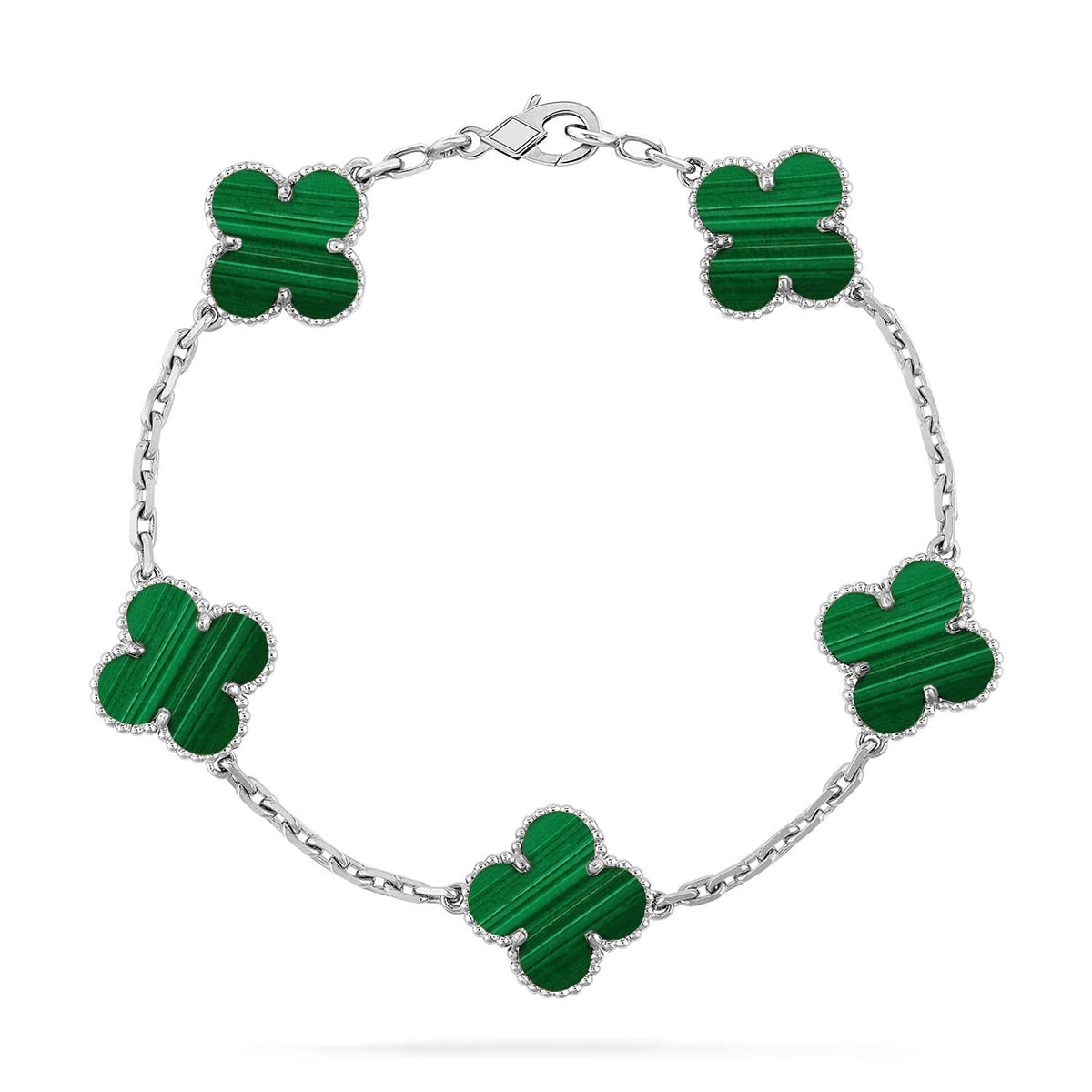 [Radiant Gem]New  CLOVER 5 MOTIF MALACHITE BRACELET COLLECTION
