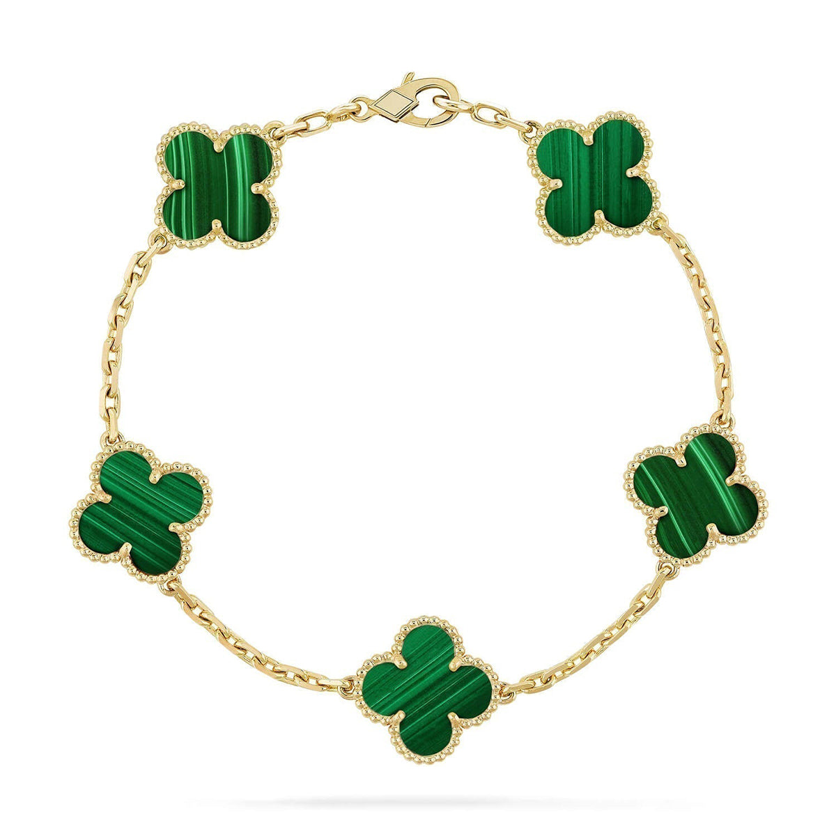 [Radiant Gem]New  CLOVER 5 MOTIF MALACHITE BRACELET COLLECTION