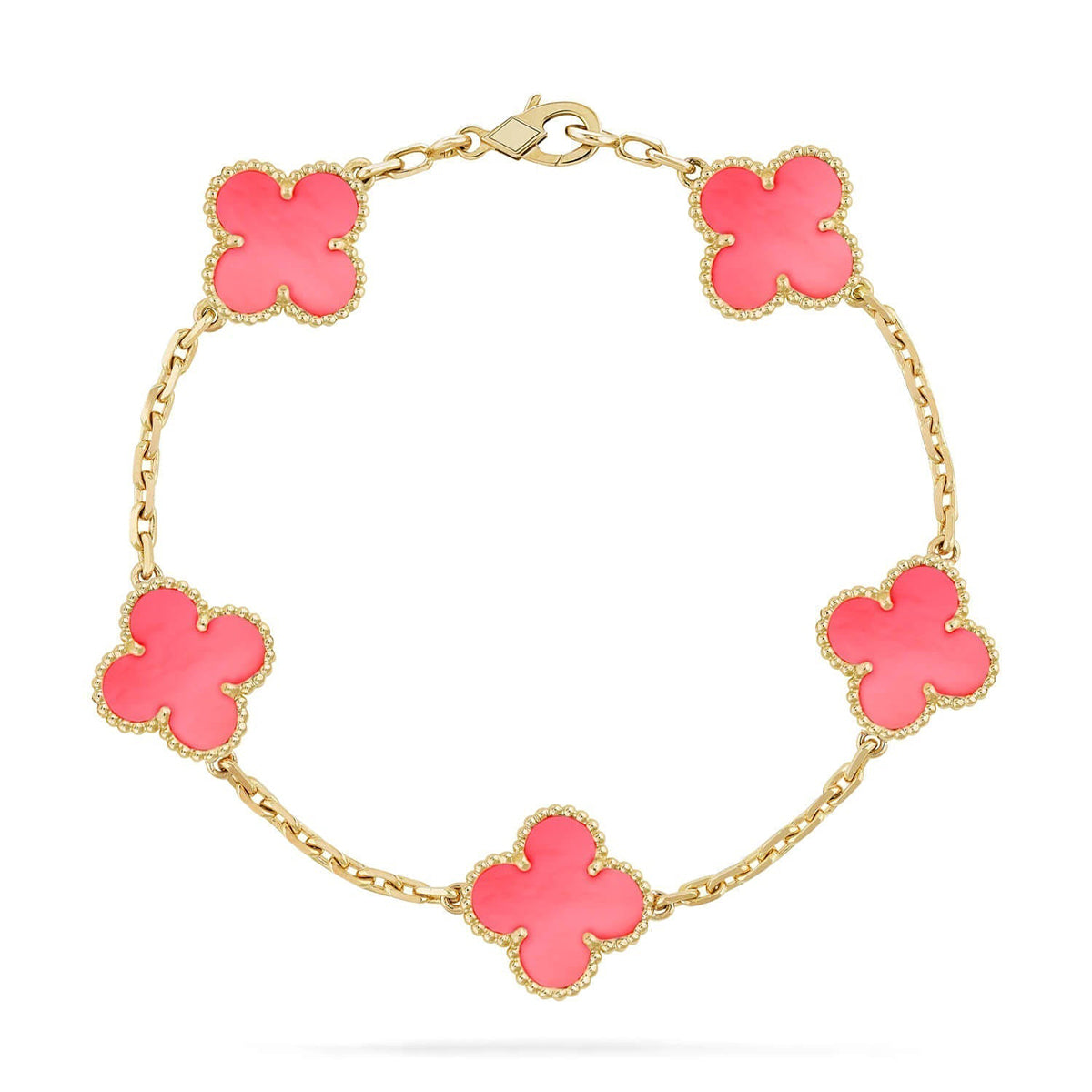 [Radiant Gem]New  CLOVER 5 MOTIFS  PINK MOP BRACELET COLLECTION
