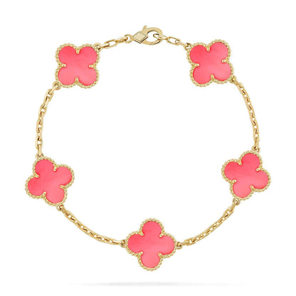 [Radiant Gem]New  CLOVER 5 MOTIFS  PINK MOP BRACELET COLLECTION