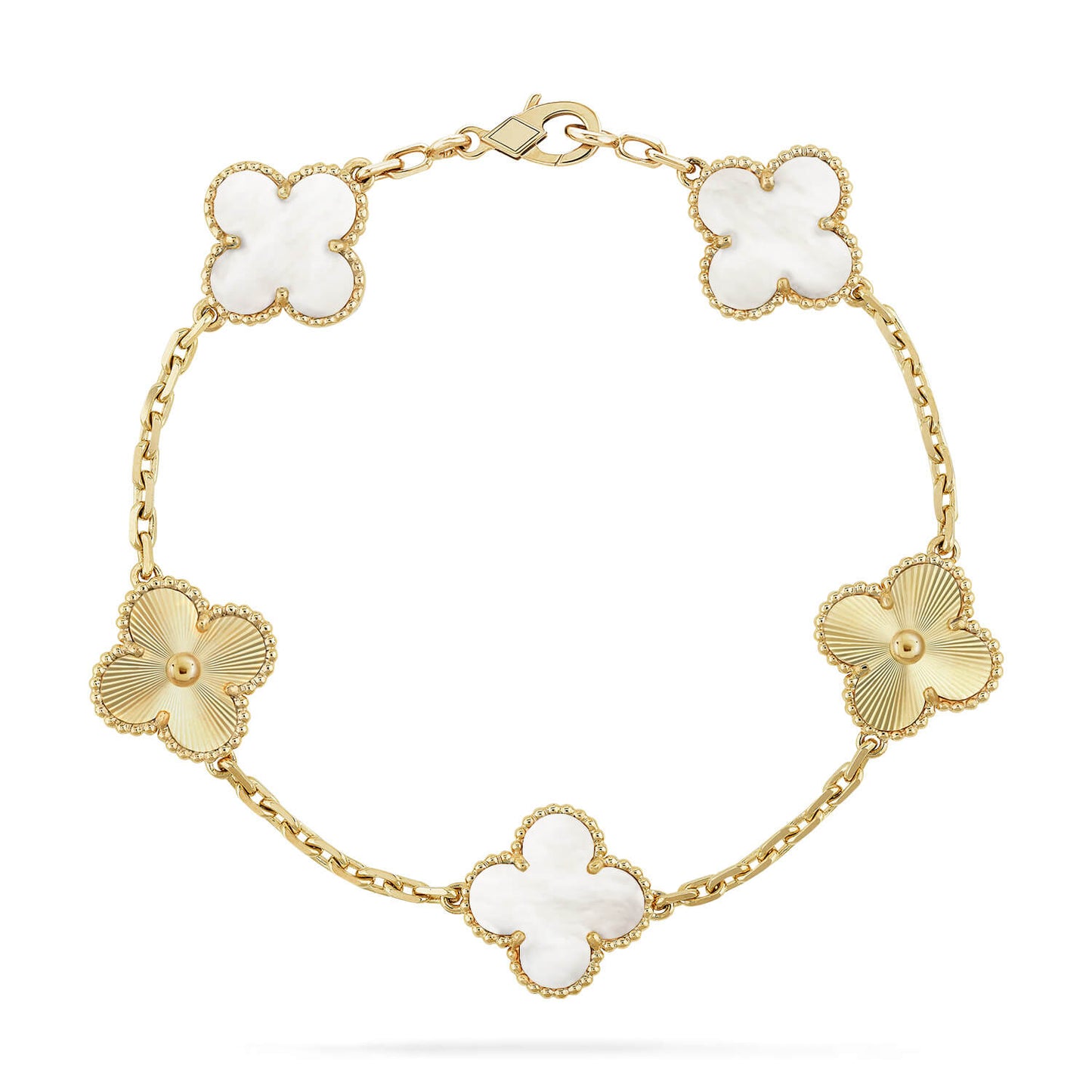 [Radiant Gem]New CLOVER WHITE PEARL MOP 5 MOTIF BRACELET COLLECTION
