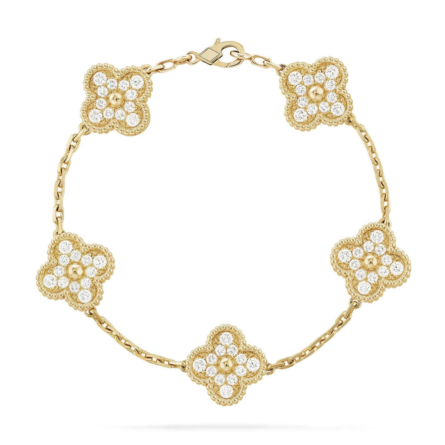 [Radiant Gem] New  CLOVER 5 MOTIF FULL DIAMOND BRACELET COLLECTION