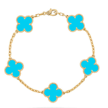 [Radiant Gem]New  CLOVER 5 MOTIF TURQUOISE BRACELET COLLECTION