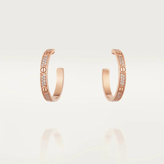 [Radiant Gem]¯LOVE DIAMOND PINK GOLD HOOP EARRINGS