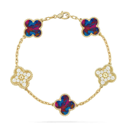 [Radiant Gem]New CLOVER 5 MOTIF COLOR GEMSTONES BRACELET COLLECTION