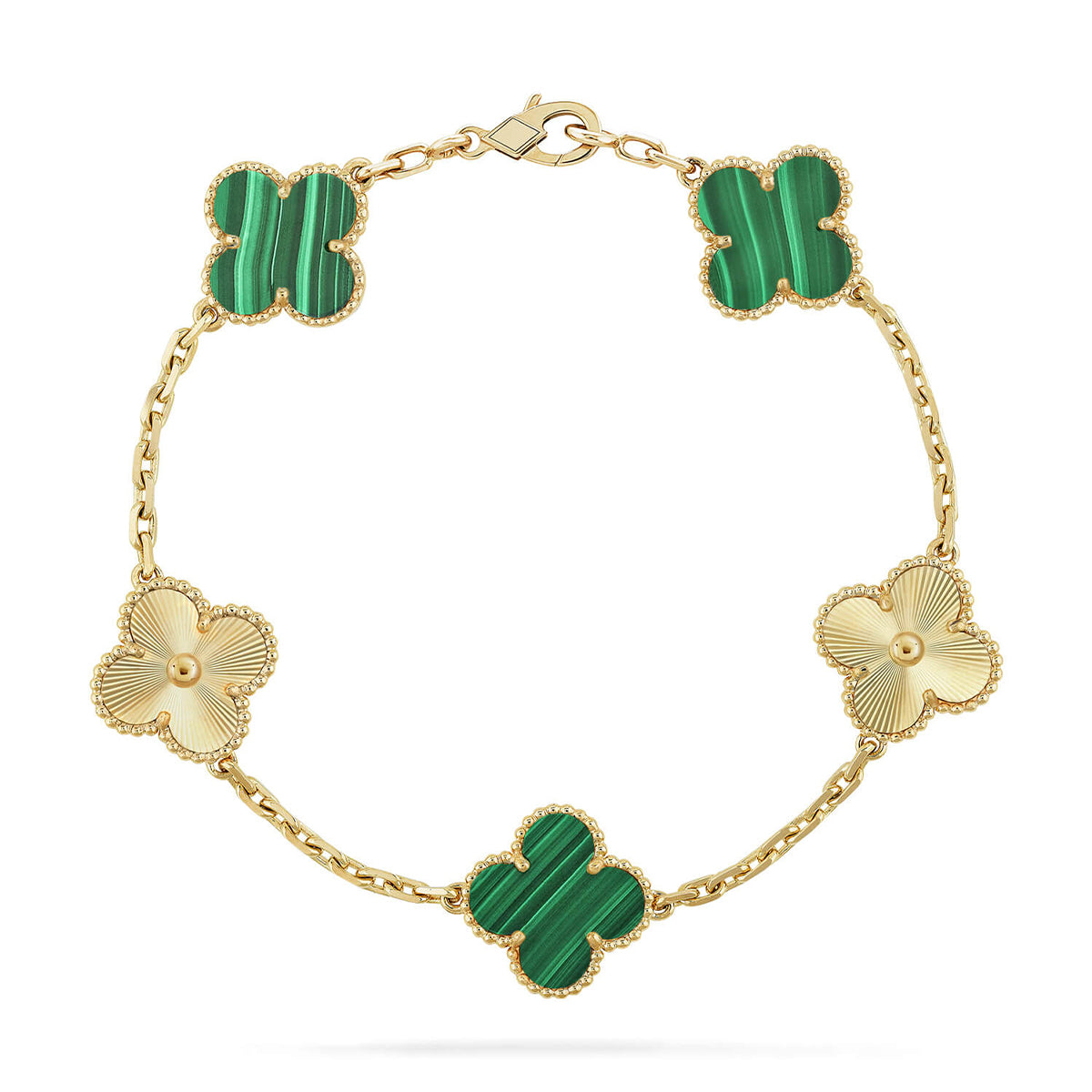 [Radiant Gem]New  CLOVER 5 MOTIF MALACHITE BRACELET COLLECTION