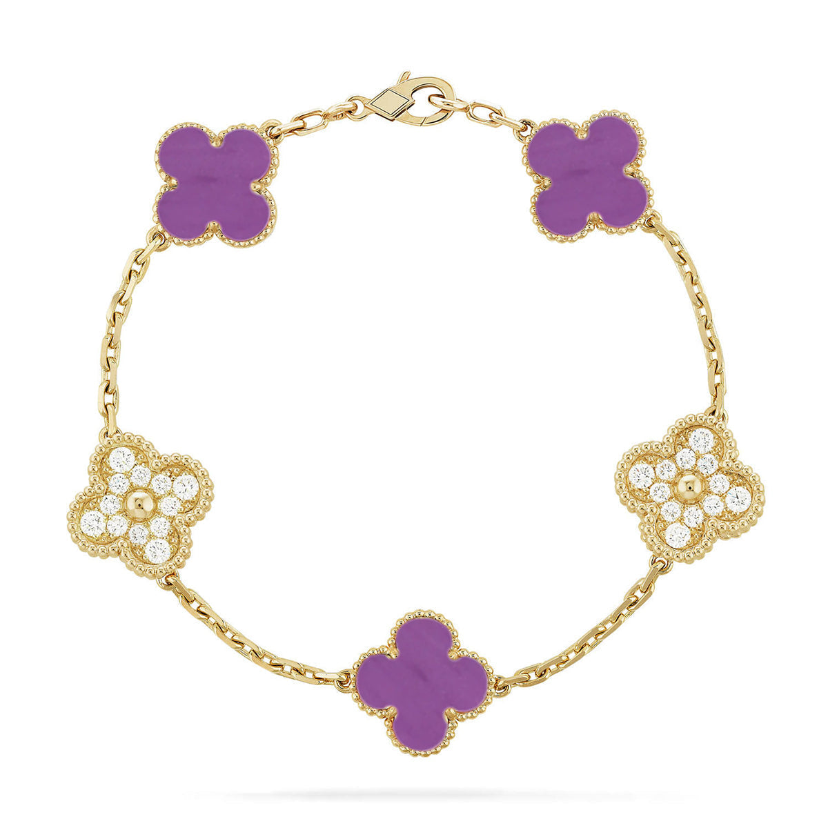 [Radiant Gem]New  CLOVER 5 MOTIF VIOLET BRACELET COLLECTION
