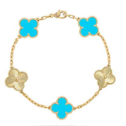 [Radiant Gem]New  CLOVER 5 MOTIF TURQUOISE BRACELET COLLECTION