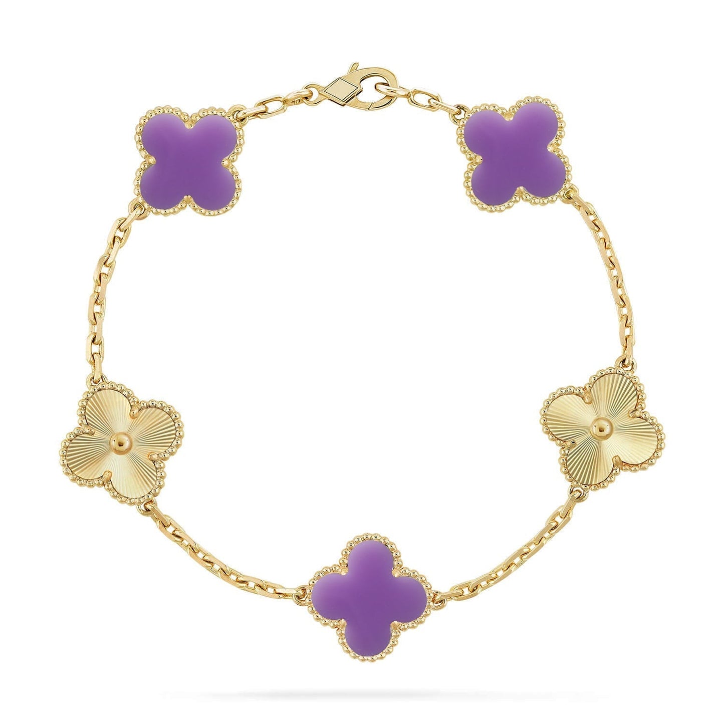 [Radiant Gem]New CLOVER 5 MOTIF LIGHT PURPLE BRACELET COLLECTION