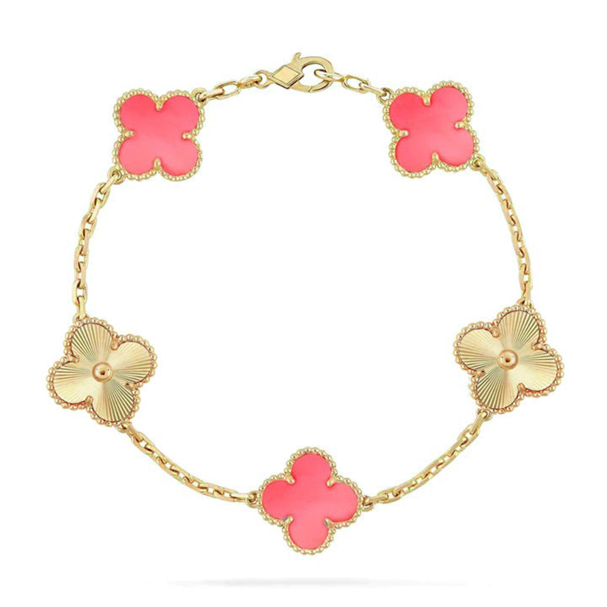 [Radiant Gem]New  CLOVER 5 MOTIFS  PINK MOP BRACELET COLLECTION