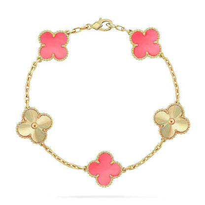[Radiant Gem]New  CLOVER 5 MOTIFS  PINK MOP BRACELET COLLECTION