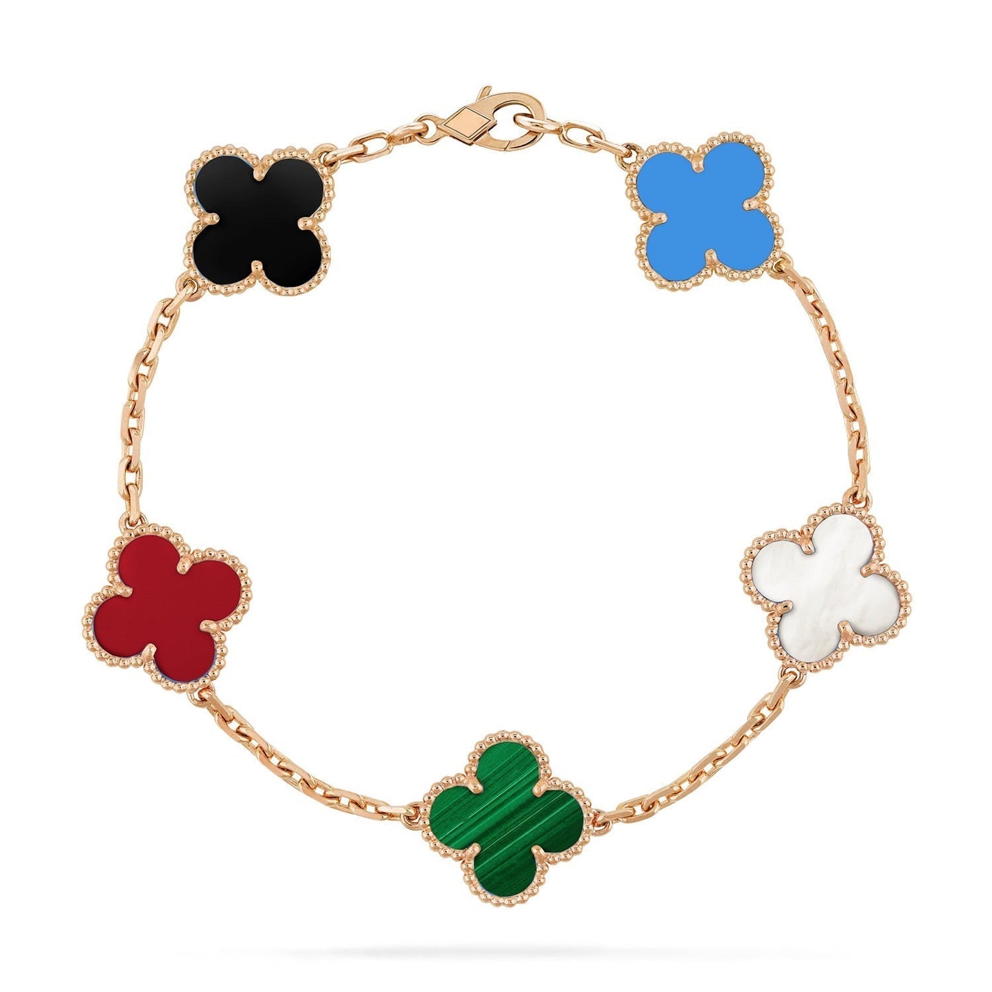[Radiant Gem]New CLOVER 5 MOTIFS MULTICOLOR BRACELET