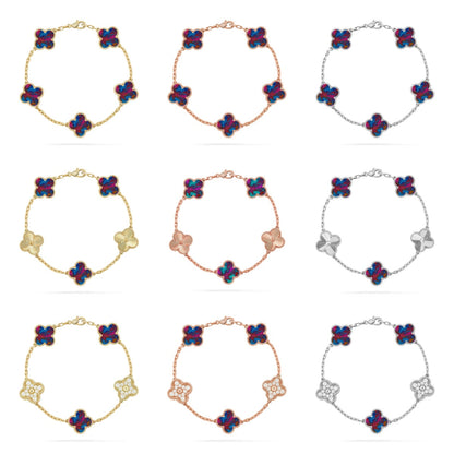 [Radiant Gem]New CLOVER 5 MOTIF COLOR GEMSTONES BRACELET COLLECTION