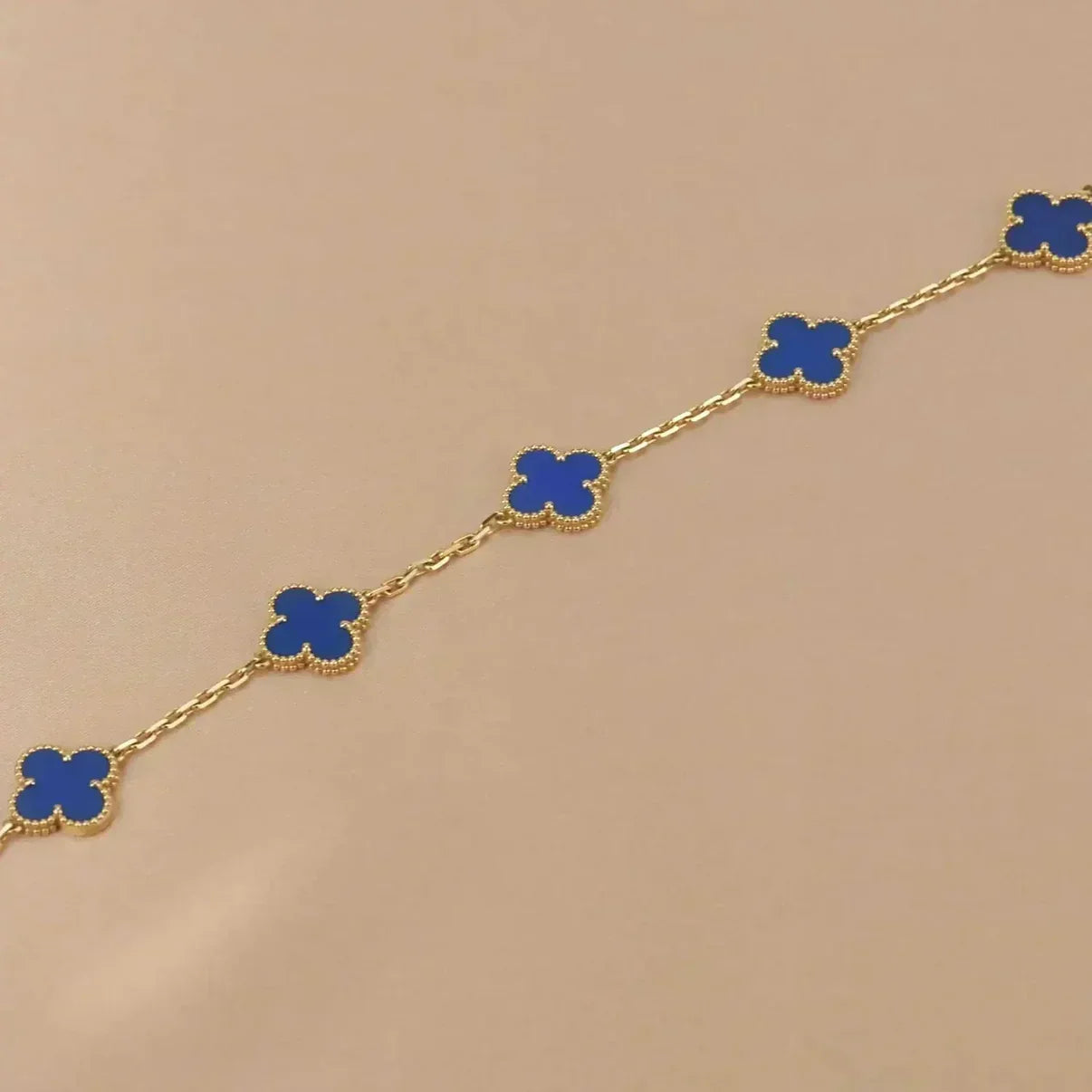 [Radiant Gem]New CLOVER 5 MOTIF BLUE AGATE BRACELET COLLECTION