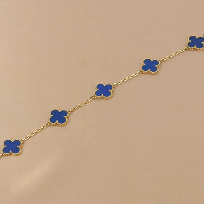 [Radiant Gem]New CLOVER 5 MOTIF BLUE AGATE BRACELET COLLECTION