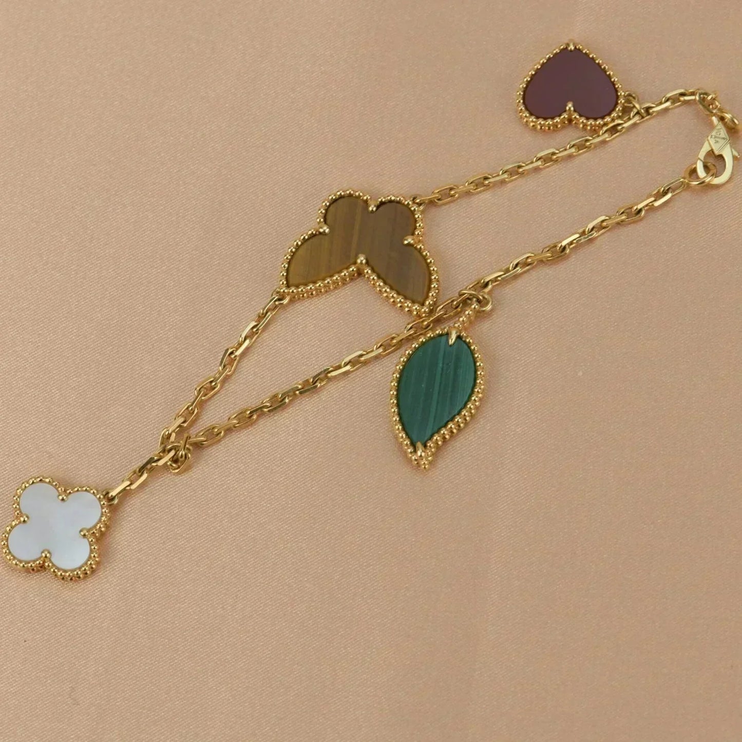 [Radiant Gem]¯LUCKY SPRING 5 MOTIF GOLD BRACELET