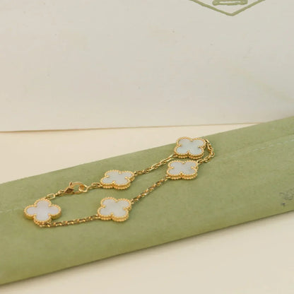 [Radiant Gem]New CLOVER WHITE PEARL MOP 5 MOTIF BRACELET COLLECTION