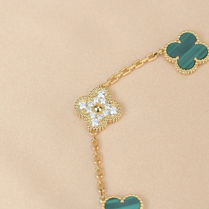 [Radiant Gem]New  CLOVER 5 MOTIF MALACHITE BRACELET COLLECTION