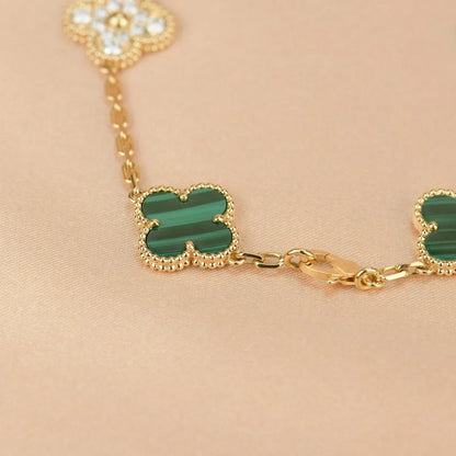 [Radiant Gem]New  CLOVER 5 MOTIF MALACHITE BRACELET COLLECTION