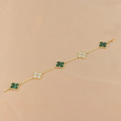 [Radiant Gem]New  CLOVER 5 MOTIF MALACHITE BRACELET COLLECTION