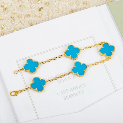 [Radiant Gem]New  CLOVER 5 MOTIF TURQUOISE BRACELET COLLECTION