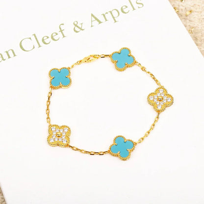 [Radiant Gem]New  CLOVER 5 MOTIF TURQUOISE BRACELET COLLECTION