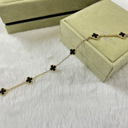 [[Radiant Gem]¯]CLOVER 6 MOTIF  ONYXS BRACELET