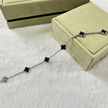 [[Radiant Gem]¯]CLOVER 6 MOTIF  ONYXS BRACELET