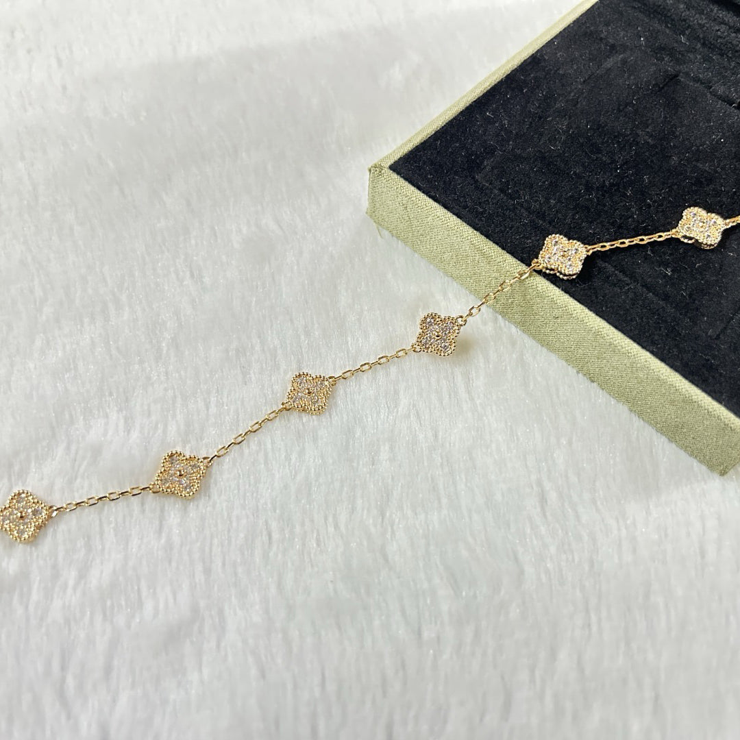 [Glow Jewelry]New CLOVER 6 MOTIF DIAMOND BRACELET