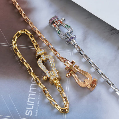 [Radiant Gem]¯FORCE LARGE HORSESHOE CLASP  METAL BRACELET