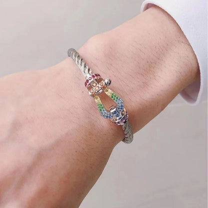 [Radiant Gem]¯FORCE LARGE HORSESHOE  COLORED DIAMOND BRACELET ROSE GOLD