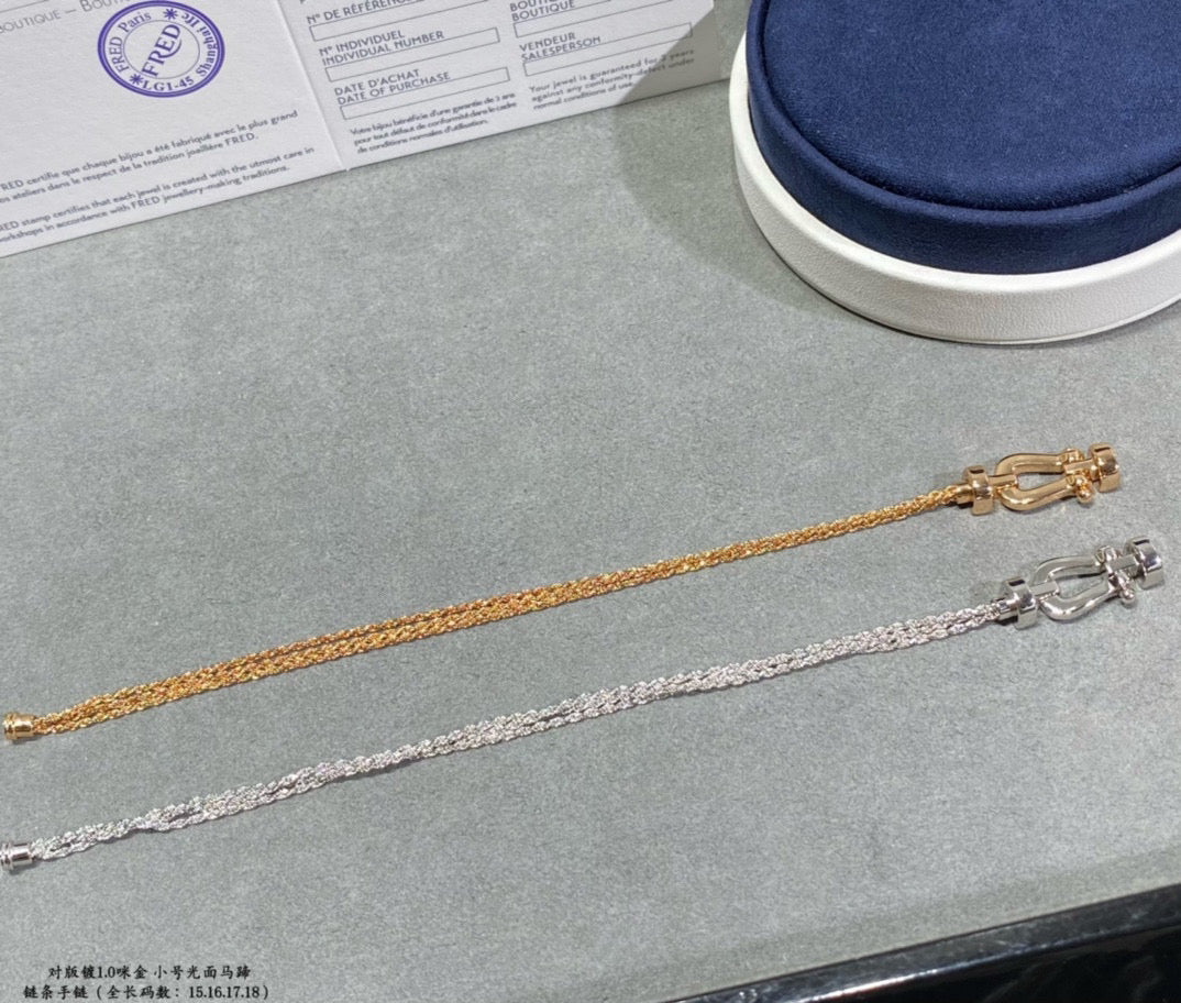 [Radiant Gem]¯FORCE SMALL HORSESHOE  DIAMOND CHAIN ROPE BRACELET