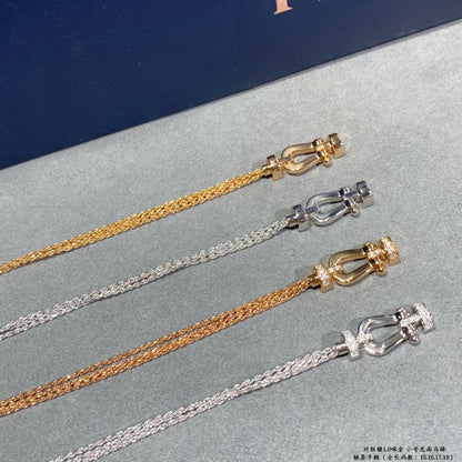 [Radiant Gem]¯FORCE SMALL HORSESHOE  DIAMOND CHAIN ROPE BRACELET