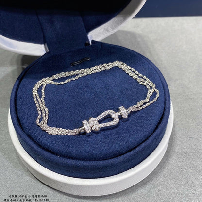 [Radiant Gem]¯FORCE SMALL HORSESHOE  DIAMOND CHAIN ROPE BRACELET
