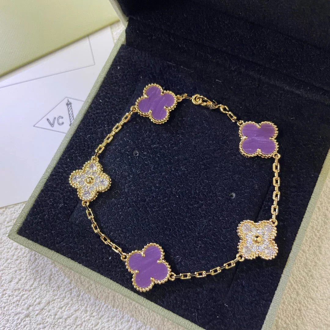 [Radiant Gem]New  CLOVER 5 MOTIF VIOLET BRACELET COLLECTION