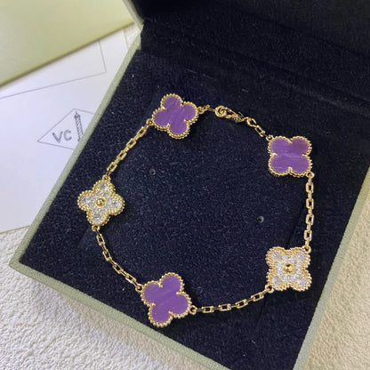 [Radiant Gem]New  CLOVER 5 MOTIF VIOLET BRACELET COLLECTION