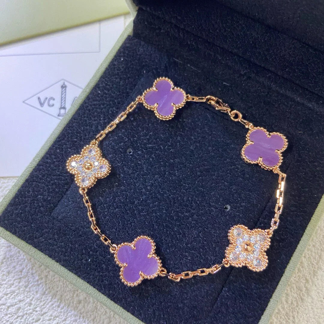 [Radiant Gem]New  CLOVER 5 MOTIF VIOLET BRACELET COLLECTION