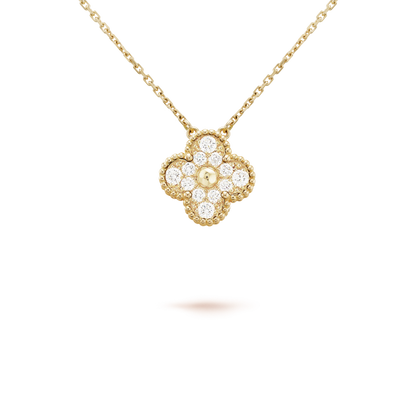 [Radiant Gem]¯CLOVER 15MM DIAMOND SINGLE FLOWER NECKLACE