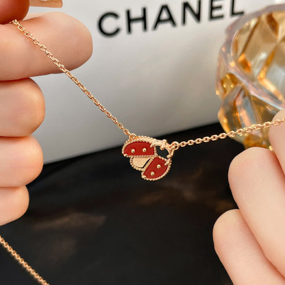 [Radiant Gem]¯LUCKY  CARNELIANS LADYBUG NECKLACE