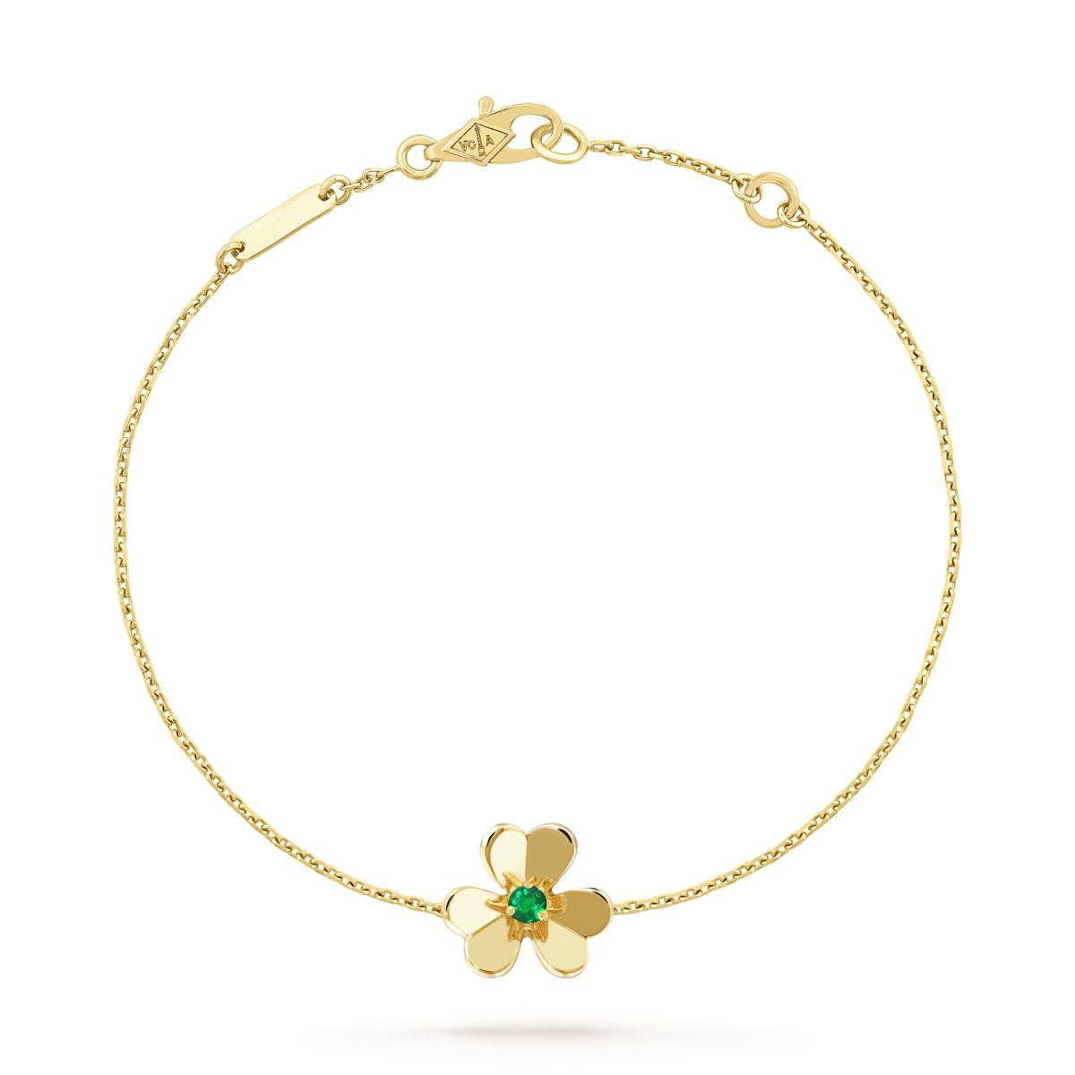 [Radiant Gem]¯FRIVOLE GOLD FLOWER PINK MALACHITE BRACELET