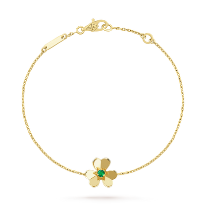 [Radiant Gem]¯FRIVOLE GOLD FLOWER PINK MALACHITE BRACELET