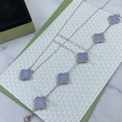 [Radiant Gem]New  CLOVER 5 MOTIF PURPLE CHALCEDONY BRACELET COLLECTION