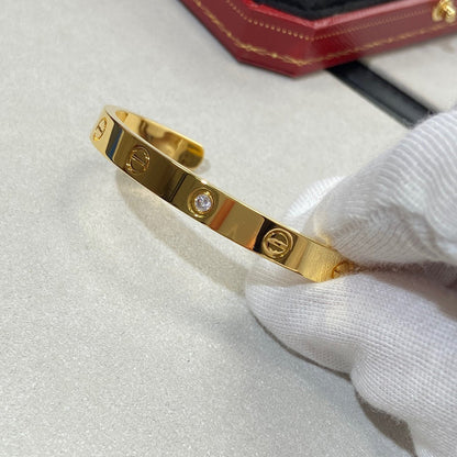[Radiant Gem]¯LOVE BRACELET 6.1MM 1 DIAMOND OPEN CUFF