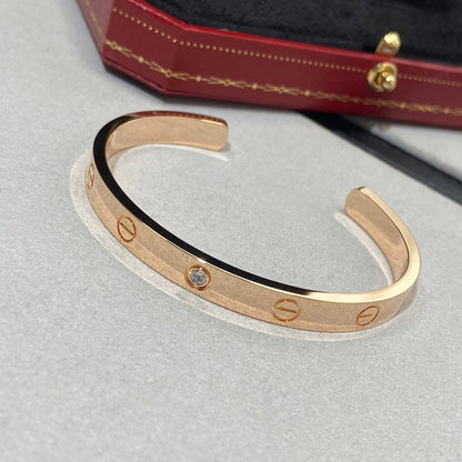 [Radiant Gem]¯LOVE BRACELET 6.1MM 1 DIAMOND OPEN CUFF